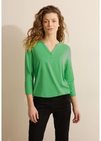 Cecil Damen 3/4-Arm-Shirticed neon grün, casual, Gr. M, unifarben, Web, Stoff, 50% Modal, 50% Baumwolle, Shirts, mit 3/4 Ärmeln