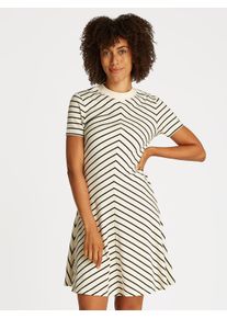 Tommy Hilfiger Damen A-Linien-Kleid "MODERN F&F KNEE DRESS", beige, casual, Gr. XXL, gestreift, Web, Obermaterial: 100% Baumwolle, Kleider, in