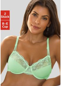 Nuance Damen Bügel-BH, Gr. 85, grün, Spitze, Netz, Obermaterial: 68% Polyamid, 25% Polyester, 7% Elasthan, feminin, BHs, mit schöner Stickereispitze,