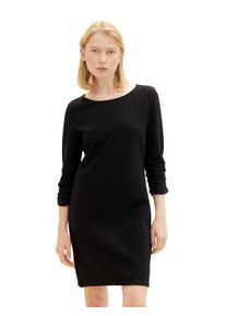 Damen Jerseykleid, schwarz, casual, Gr. XS, Tom Tailor Denim, unifarben, Piquu00e9, Obermaterial: 54% Baumwolle, 44% Polyester, 2% Elasthan, Kleider,