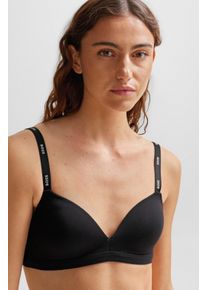 BOSS Damen Triangel-BH "TRIANGLE PADDED CI", Gr. S, schwarz, Jersey, Obermaterial: 95% Viskose, 5% Elasthan, unifarben, Basic, BHs, mit BOSS