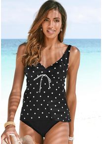 s.Oliver Damen Bügel-Tankini-Top "Audrey", schwarz-weiß, Gr. 42, gepunktet, gestreift, Recycling-Polyamid, Bikini-Oberteile, im Punkte und Streifen