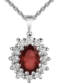 Firetti Damen Kette mit Anhänger "Schmuck Geschenk Silber 925 Halsschmuck Ankerkette Anhänger Diana", Silber 925 (Sterlingsilber), L: 45cm B: 1,1mm,