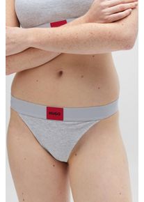 HUGO UNDERWEAR Damen String "RED LABEL", Gr. L, grau, Jersey, Obermaterial: 93% Baumwolle, 7% Elasthan, unifarben, Unterhosen, mit Logo auf dem