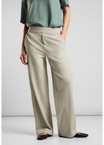 Street One Damen Stoffhose, grau, casual, Gr. 44, unifarben, Stoff, 82% Polyester, 18% Elasthan, Hosen, High Waist