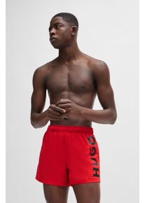 HUGO UNDERWEAR Herren Badeshorts "ABAS", pink, sportlich, Gr. L, unifarben, kontrastfarbene Details, Microfaser, Polyester, Badehosen, seitlich mit