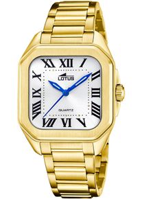 Lotus Damen Quarzuhr "Square", gold, Armbanduhren, Armbanduhr, Damenuhr, Edelstahlarmband, analog