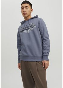 Jack & Jones JACK & JONES Herren Kapuzensweatshirt "LOGO SWEAT HOOD", grau, Gr. M, bedruckt, Obermaterial: 70% Baumwolle, 30% Polyester, Sweatshirts