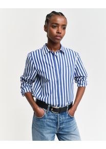 Gant Damen Langarmbluse "REG POPLIN WIDE STRIPED SHIRT", blau, casual, Gr. 42, gestreift, Web, Obermaterial: 100% Baumwolle, Blusen, Popeline Bluse