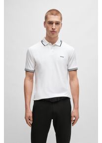 BOSS Green Herren Poloshirt "Paul", weiß, casual, Gr. XXL, unifarben, Jersey, Obermaterial: 92% Baumwolle, 8% Elasthan, Shirts, mit Polokragen