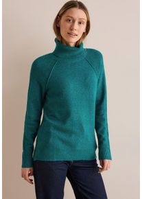Cecil Damen Strickpullover, grün, casual, Gr. XL, unifarben, Web, 37% Baumwolle, 34% Polyacryl, 26% Polyester, 3% Elasthan, Pullover, im Melange Look