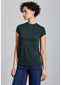 Street One Damen T-Shirt, grün, casual, Gr. 46, unifarben, Web, Stoff, 50% Baumwolle, 50% Modal, Shirts, mit Turtleneck