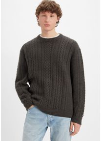 Levi's LEVI'S Herren Strickpullover "BATTERY CREWNECK", grau, casual, Gr. L, Strick, Obermaterial: 65% Polyacryl, 35% Polyester, Pullover