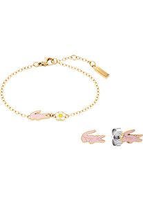Lacoste Mädchen Schmuckset, rosa, Edelstahl, Schmuck-Sets