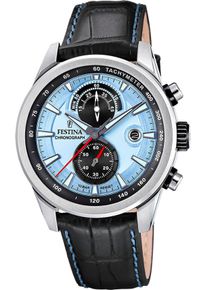 Festina Herren Chronograph "Timeless Chronograph", schwarz, Armbanduhren, Quarzuhr, Armbanduhr, Herrenuhr, Lederarmband, analog, Tag