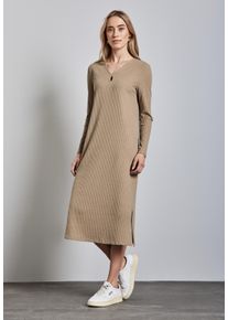 Street One Damen Strickkleid, beige, casual, Gr. 38, unifarben, Web, Stoff, 48% Baumwolle, 47% Polyester, 5% Elasthan, Kleider, in Unifarbe
