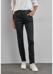 Street One Damen Lederimitathose, schwarz, casual, Gr. 46, unifarben, Stoff, 79% Viskose, 18% Nylon, 3% Elasthan, Hosen, Middle Waist