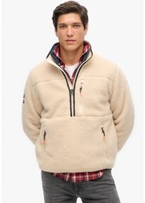 Superdry Herren Fleecepullover "OUTDOOR FLEECE HALF ZIP", weiß, modisch, Gr. XS, unifarben, Fleece, Obermaterial: 100% Polyester, Sweatshirts