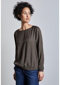 Street One Damen Langarmbluse, braun, casual, Gr. 34, unifarben, Stoff, 100% Viskose, Blusen, aus softer Viskose