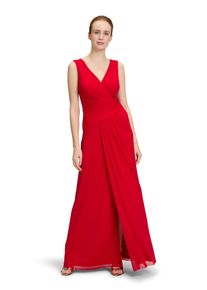 Vera Mont Damen Abendkleid "Vera Mont Abendkleid mit V-Ausschnitt", rot, Gr. 48, Netz, Obermaterial: 90% Polyamid, 10% Elasthan. Futter: 100%