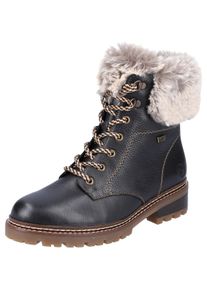 Remonte Damen Winterboots "ELLE-Collection", Gr. 38, schwarz, Leder, Textil, casual, Schuhe, mit Kontrastnaht