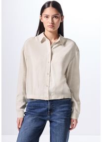 Damen Hemdbluse, weiß, casual, Gr. 42, STREET ONE STUDIO, unifarben, Stoff, 84% Modal, 16% Polyester, Blusen, mit Elastiksaum