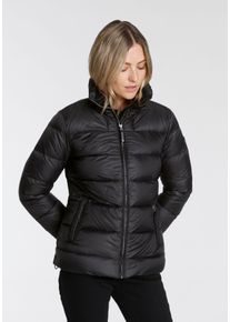 Polarino Damen Daunenjacke, schwarz, sportlich, Gr. 42, Web, Obermaterial: 100% Polyamid. Futter: 100% Polyester. Wattierung: 80% Daunen, 20% Federn,