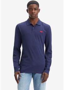 Levi's LEVI'S Herren Langarm-Poloshirt, blau, casual, Gr. XXL, bestickt, Obermaterial: 96% Baumwolle, 4% Elasthan, Shirts, mit Logo Stickerei