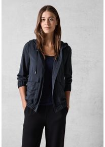 Cecil Damen Blouson, blau, casual, Gr. XXL, unifarben, Stoff, 85% Viskose, 15% Polyester, Jacken, mit aufgenähten Taschen