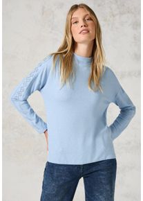 Cecil Damen Langarmshirt, blau, casual, Gr. XL, meliert, Stoff, 67% Viskose, 28% Polyester, 5% Elasthan, Shirts, aus softem Materialmix