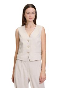BETTY & CO BETTY & CO Damen Strickweste "Betty & Co Sommerweste mit Taschen", beige, modisch, Gr. 46, Obermaterial: 35% Polyester recycelt, 24% Leinen, 20%
