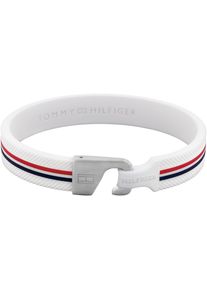 Tommy Hilfiger Herren Armband "CLARK, 2790606, 2790607", Silikon-Edelstahl, weiß, Silikon, Edelstahl, Armbänder