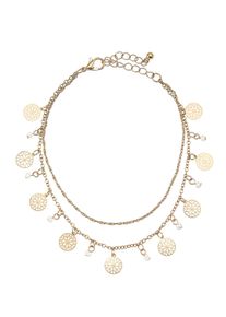 Lascana Damen Fußkette, gold, feminin, Metall, Glas, Fußkettchen, Fußkettchen-Armband, Fußkettchen mit Anhänger, Fußschmuck