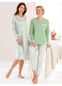 wäschepur WÄSCHEPUR Damen Nachthemd "Nachthemd", Gr. 36, beige, 100% Baumwolle, gemustert, mehrfarbig, bedruckt, geblümt, Kleider