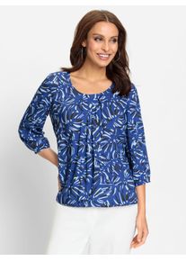 Lady Damen Schlupfbluse, blau, Gr. 40, gemustert, mehrfarbig, 100% Viskose, Blusen