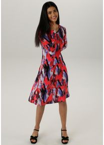 Damen Jerseykleid, bunt, modisch, Gr. 48, Aniston SELECTED, gemustert, bedruckt, Single Jersey, Obermaterial: 95% Viskose, 5% Elasthan, Kleider, im