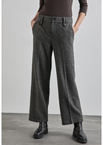 Street One Damen Stoffhose, grau, casual, Gr. 40, unifarben, Web, Obermaterial: 72% Polyester, 24% Viskose, 4% Elasthan, Hosen, Fishbone-Hose im