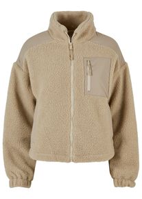 Urban Classics Damen Winterjacke "Urban Classics Damen Ladies Sherpa Mix Jacket", beige, klassisch, Gr. 5XL, unifarben, 100% Polyester, Jacken