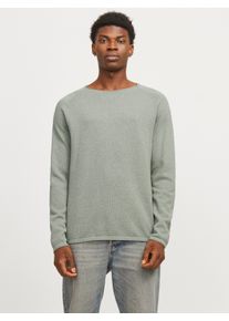 Jack & Jones JACK & JONES Herren Rundhalspullover "JJEHILL KNIT CREW NECK NOOS", grün, modisch, Gr. M, unifarben, Strick, Obermaterial: 100% Baumwolle, Pullover,