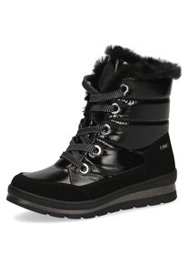 Caprice Damen Winterboots, Gr. 37,5, schwarz, Textil, Lederimitat, sportlich, Schuhe, mit wasserabweisender TEX-Membran