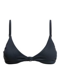 Roxy Damen Triangel-Bikini-Top "Rib Roxy Love The Surf Knot", grau, Gr. L, 91% Nylon, 9% Elasthan, Bikini-Oberteile