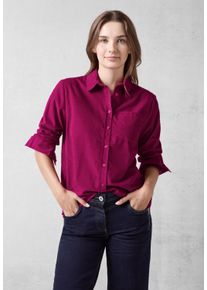 Cecil Damen Langarmbluse, pink, casual, Gr. XL, unifarben, Web, 100% Baumwolle, Blusen, mit Brusttasche