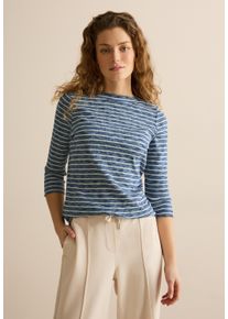 Cecil Damen 3/4-Arm-Shirt, blau, casual, Gr. XL, gestreift, Web, 93% Baumwolle, 7% Elasthan, Shirts, mit 3/4 Ärmeln