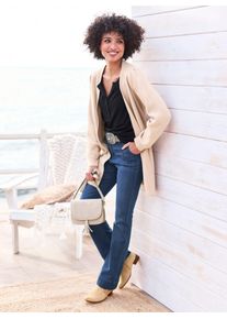Heine Damen Strickjacke, beige, Gr. 38, unifarben, 74% Polyacryl, 23% Polyester, 3% Elasthan, Strickjacken