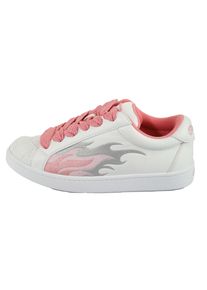 Buffalo Damen Sneaker "LIBERTY", Gr. 36, pink, Lederimitat, sportlich, Schuhe, Freizeitschuh, Schnürschuh, Halbschuh mit trendigem Flammenmotiv