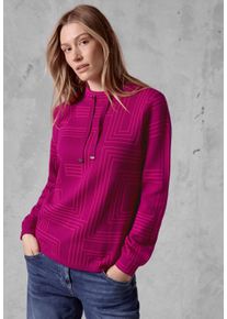 Cecil Damen Strickpullover, pink, casual, Gr. XL, gestreift, Web, Stoff, 50% Polyacryl, 50% Baumwolle, Pullover, mit feinem Streifenmuster