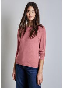 Street One Damen Strickpullover, rosa, casual, Gr. 46, unifarben, Stoff, 60% Viskose, 40% Baumwolle, Pullover, mit U-Boot-Ausschnitt