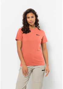 Jack Wolfskin Damen T-Shirt "ESSENTIAL T W", rot, Gr. XL, Obermaterial: 100% Cotton organic; Kontrast: 100% Cotton organic, Shirts
