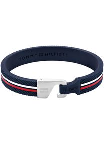 Tommy Hilfiger Herren Armband "CLARK, 2790606, 2790607", Silikon-Edelstahl, blau, Silikon, Edelstahl, Armbänder