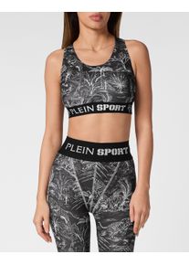 Plein Sport Damen Lauftop "Sport Top", schwarz, Gr. M, Obermaterial: 90% Polyester, 10% Elasthan, Tops
